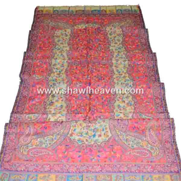 Kashmiri wool pashmina kani weave jacquard shawls @shawlheaven